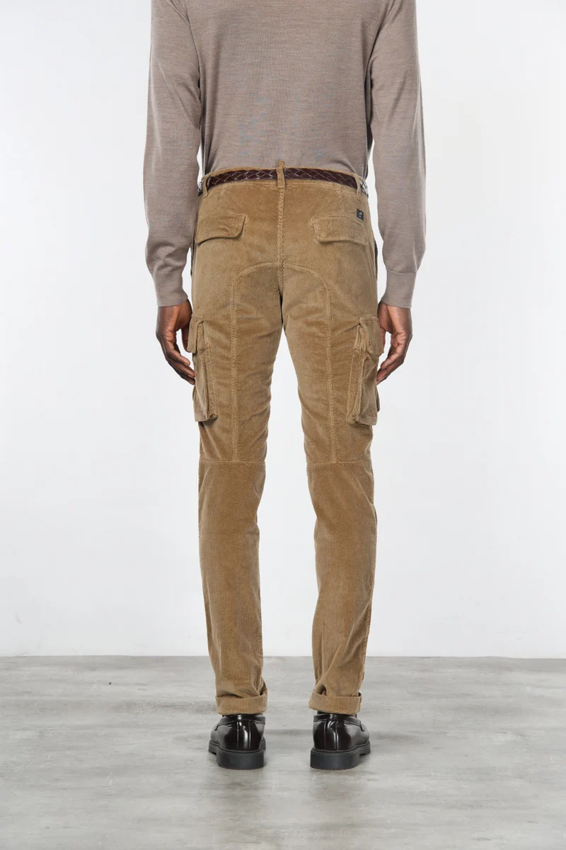 Chile pantalon cargo homme en velours côtelé 500 raies, extra slim fit ①