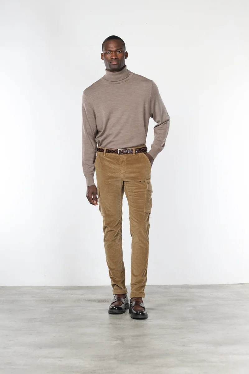 Chile pantalon cargo homme en velours côtelé 500 raies, extra slim fit ①