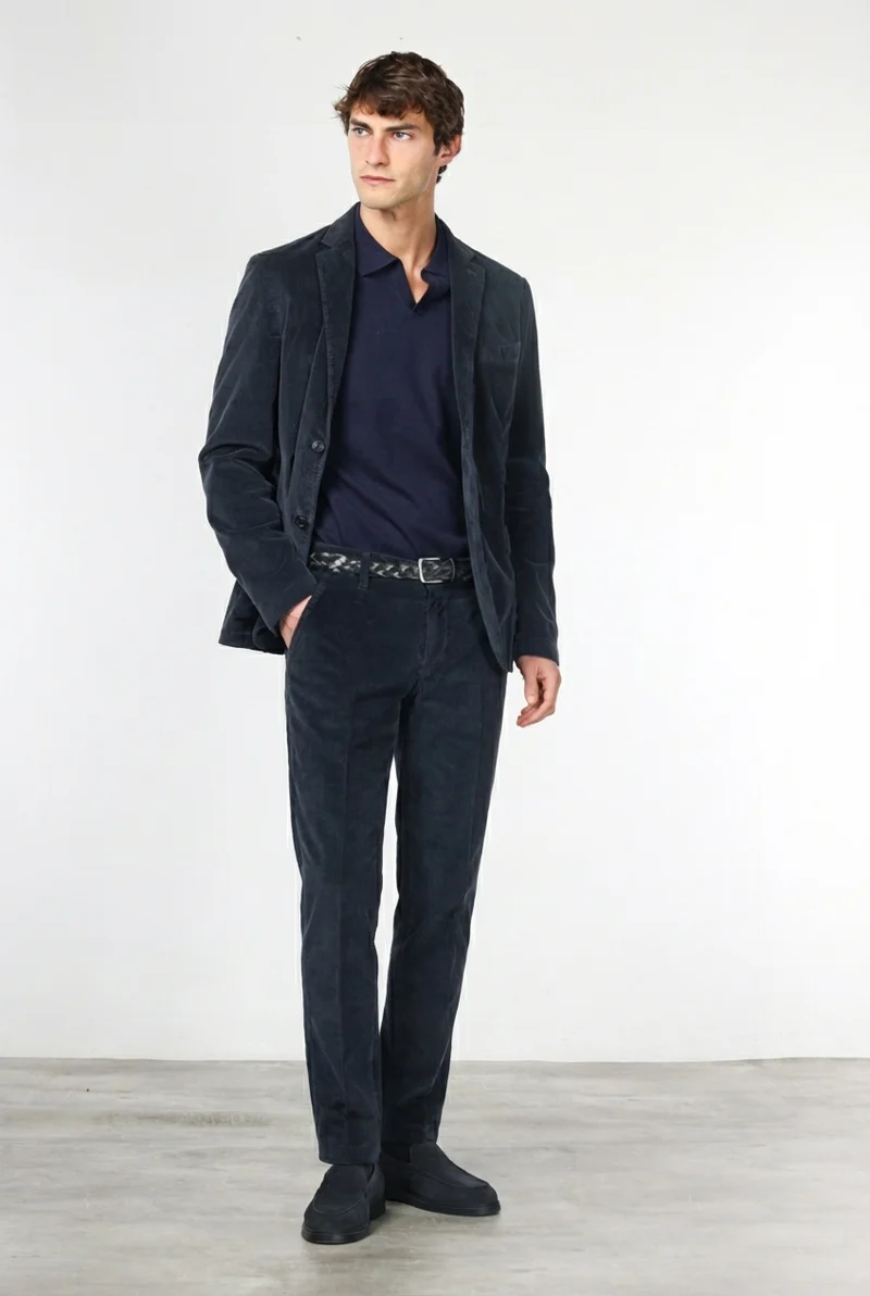 Chile pantalon cargo homme en velours côtelé 500 raies, extra slim fit ①