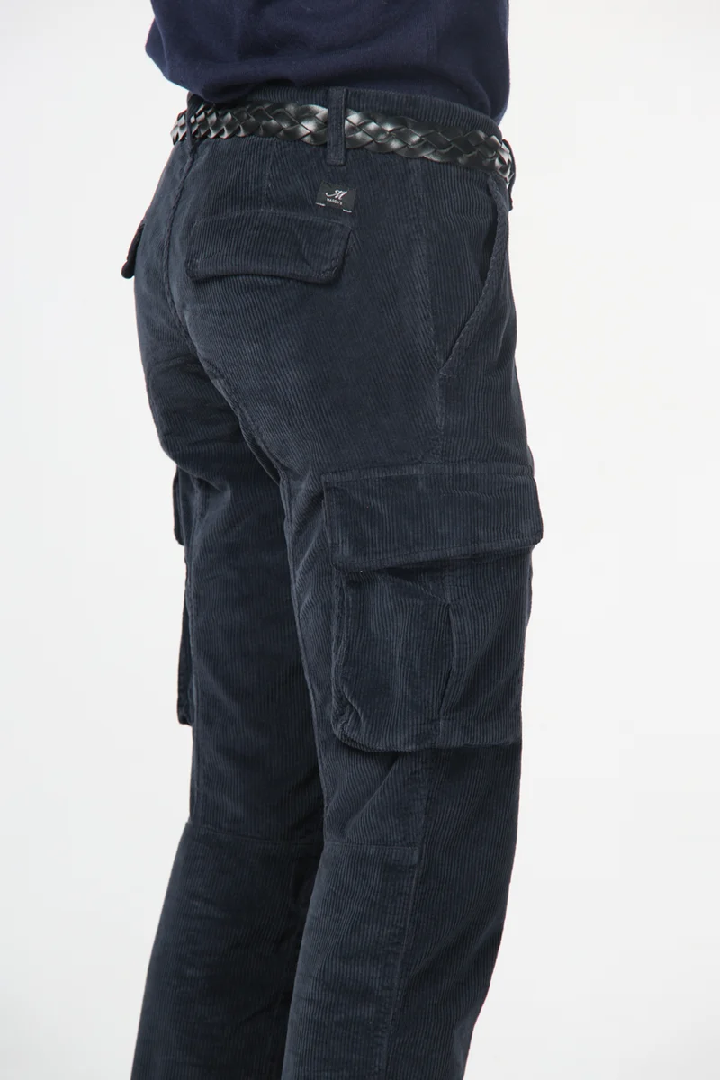 Chile pantalon cargo homme en velours côtelé 500 raies, extra slim fit ①
