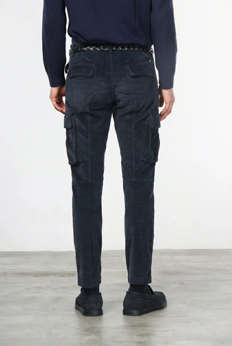 Chile pantalon cargo homme en velours côtelé 500 raies, extra slim fit ①