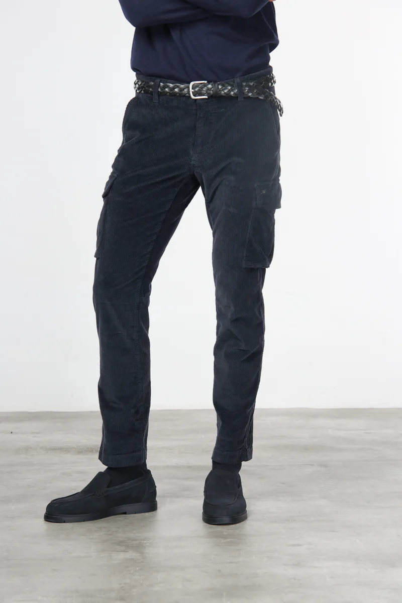 Chile pantalon cargo homme en velours côtelé 500 raies, extra slim fit ①