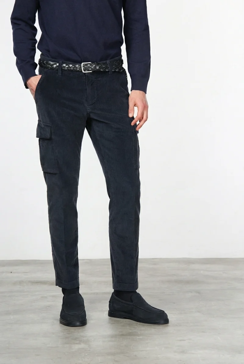 Chile pantalon cargo homme en velours côtelé 500 raies, extra slim fit ①