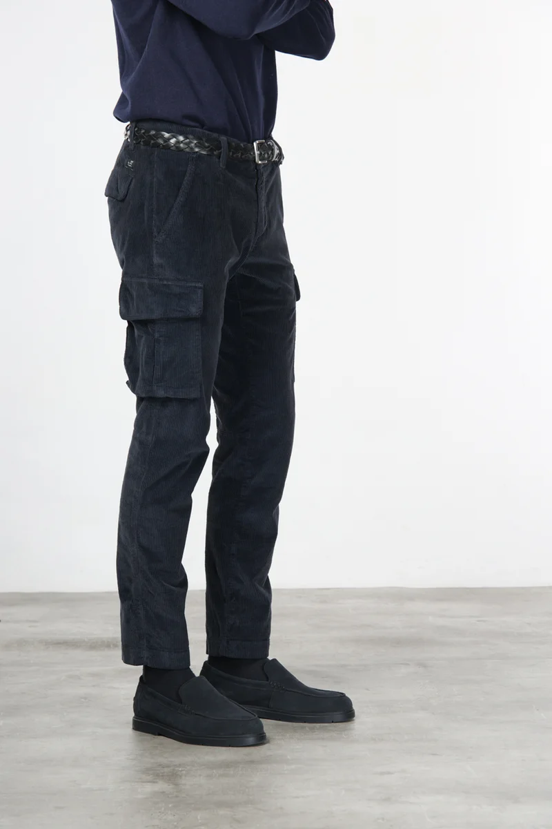 Chile pantalon cargo homme en velours côtelé 500 raies, extra slim fit ①