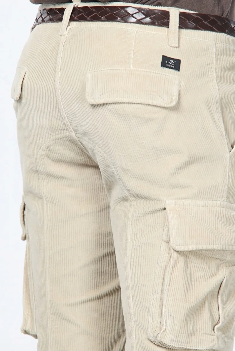 Chile pantalon cargo homme en velours côtelé 500 côtes, coupe extra slim ①