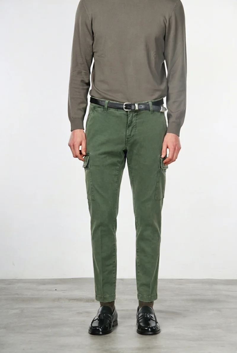Chile pantalon cargo homme en gabardine stretch, extra slim fit ①