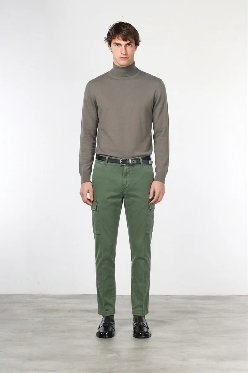 Chile pantalon cargo homme en gabardine stretch, extra slim fit ①