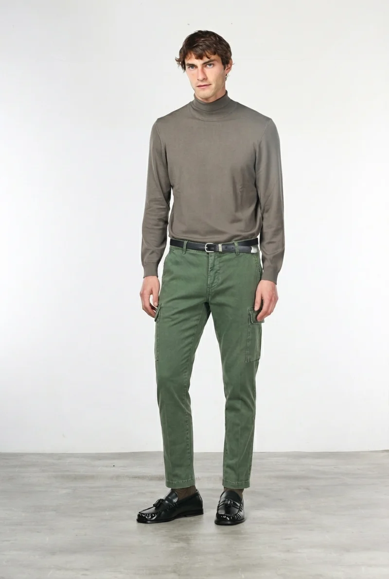 Chile pantalon cargo homme en gabardine stretch, extra slim fit ①