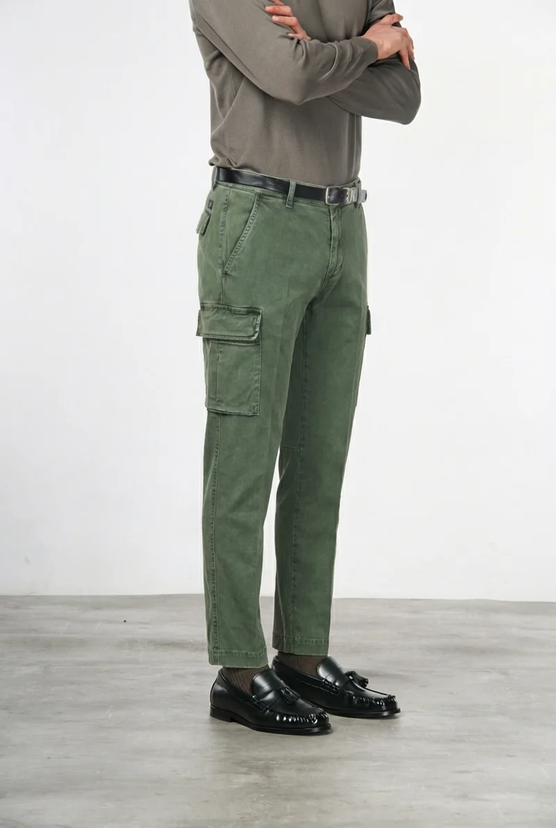 Chile pantalon cargo homme en gabardine stretch, extra slim fit ①