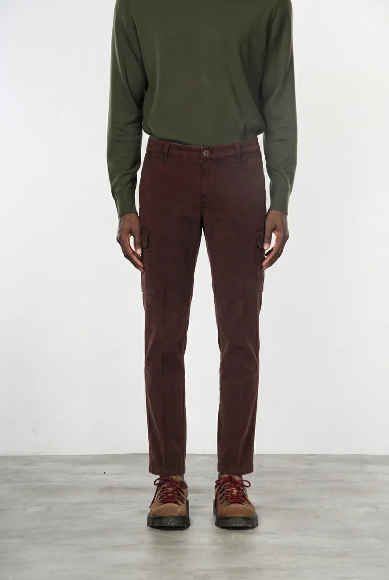 Chile pantalon cargo homme en gabardine stretch, extra slim fit ①
