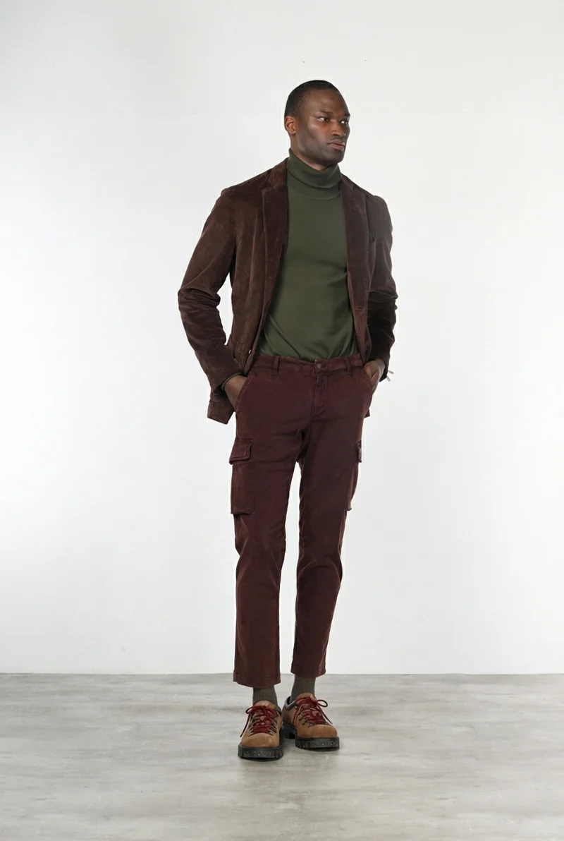 Chile pantalon cargo homme en gabardine stretch, extra slim fit ①