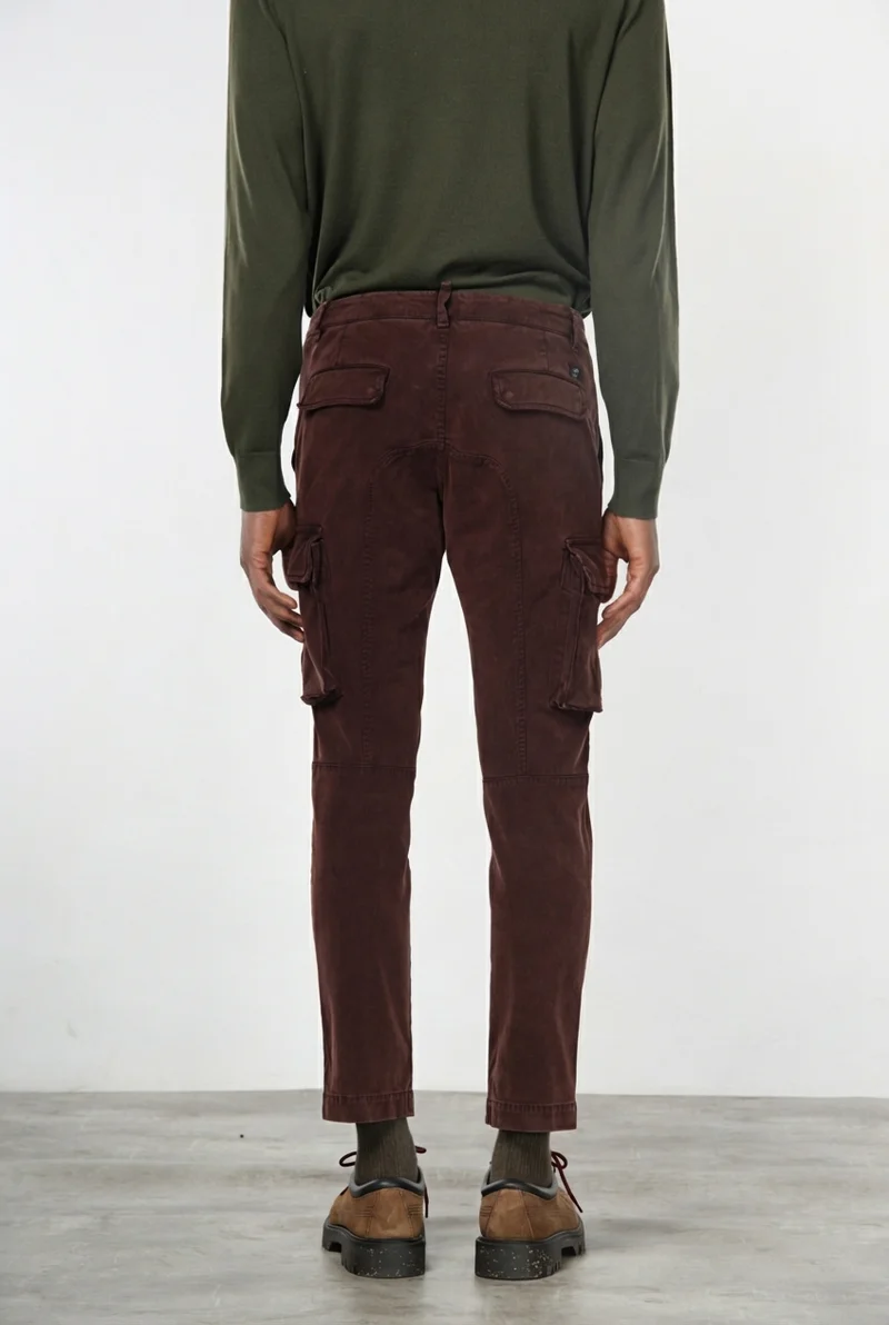 Chile pantalon cargo homme en gabardine stretch, extra slim fit ①