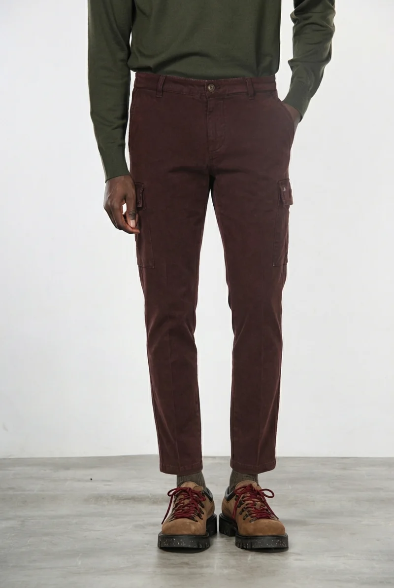 Chile pantalon cargo homme en gabardine stretch, extra slim fit ①