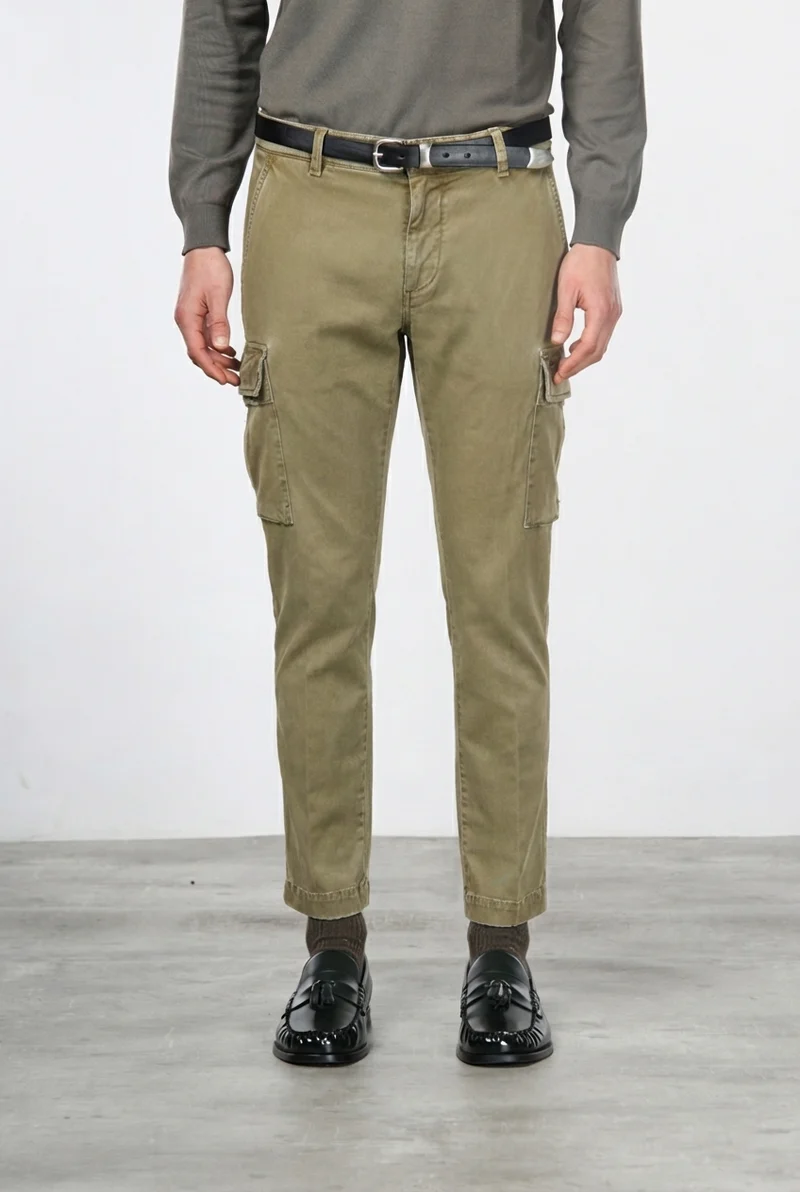 Chile pantalon cargo homme en gabardine stretch, extra slim fit ①