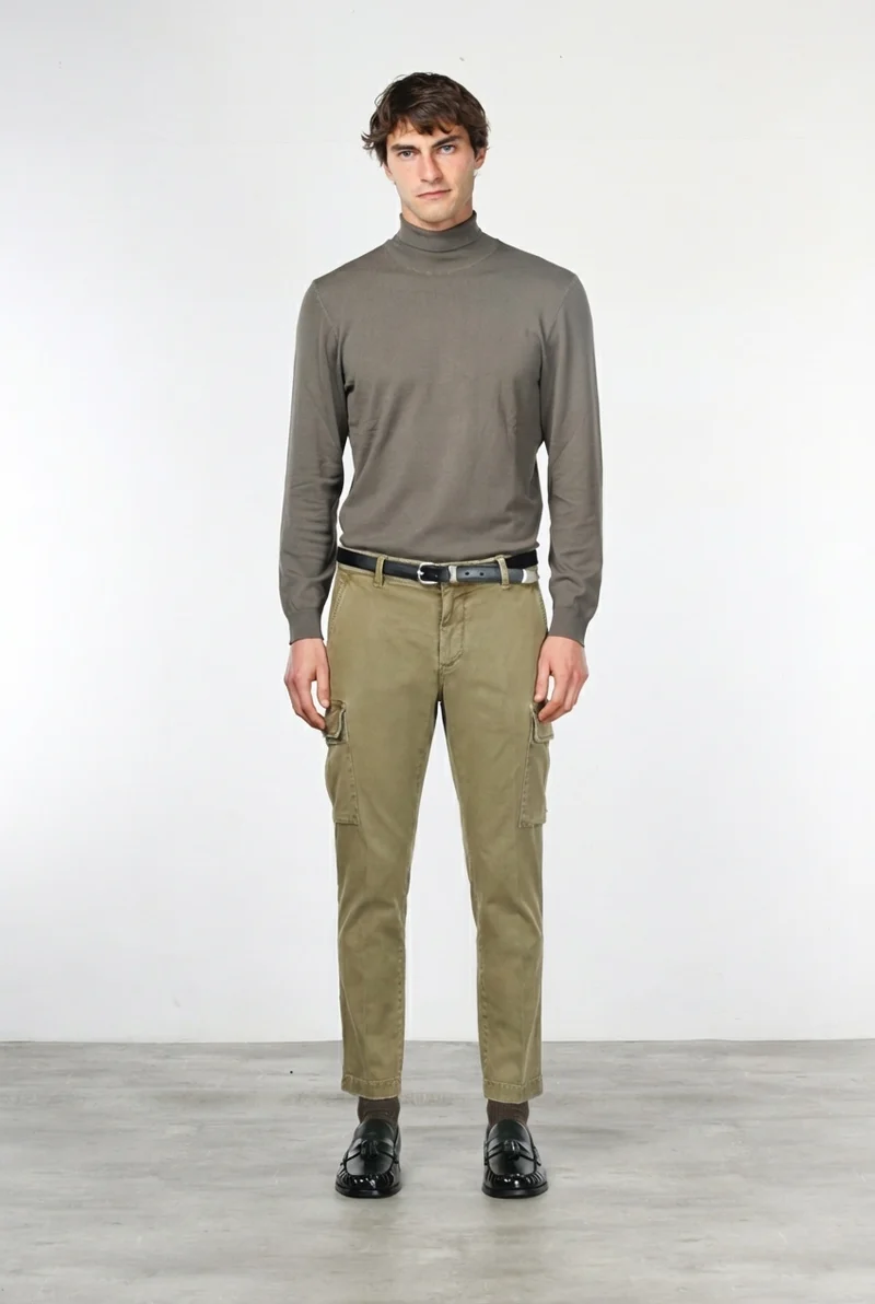 Chile pantalon cargo homme en gabardine stretch, extra slim fit ①