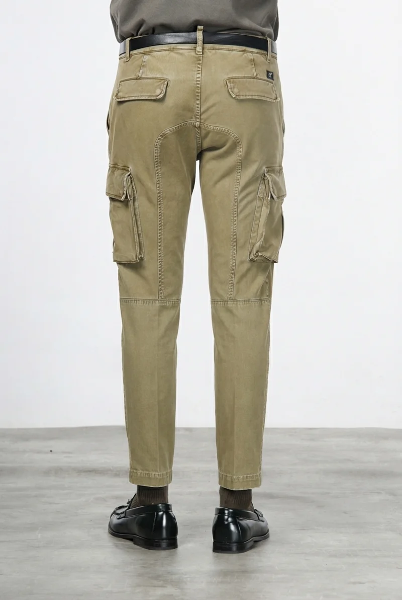 Chile pantalon cargo homme en gabardine stretch, extra slim fit ①