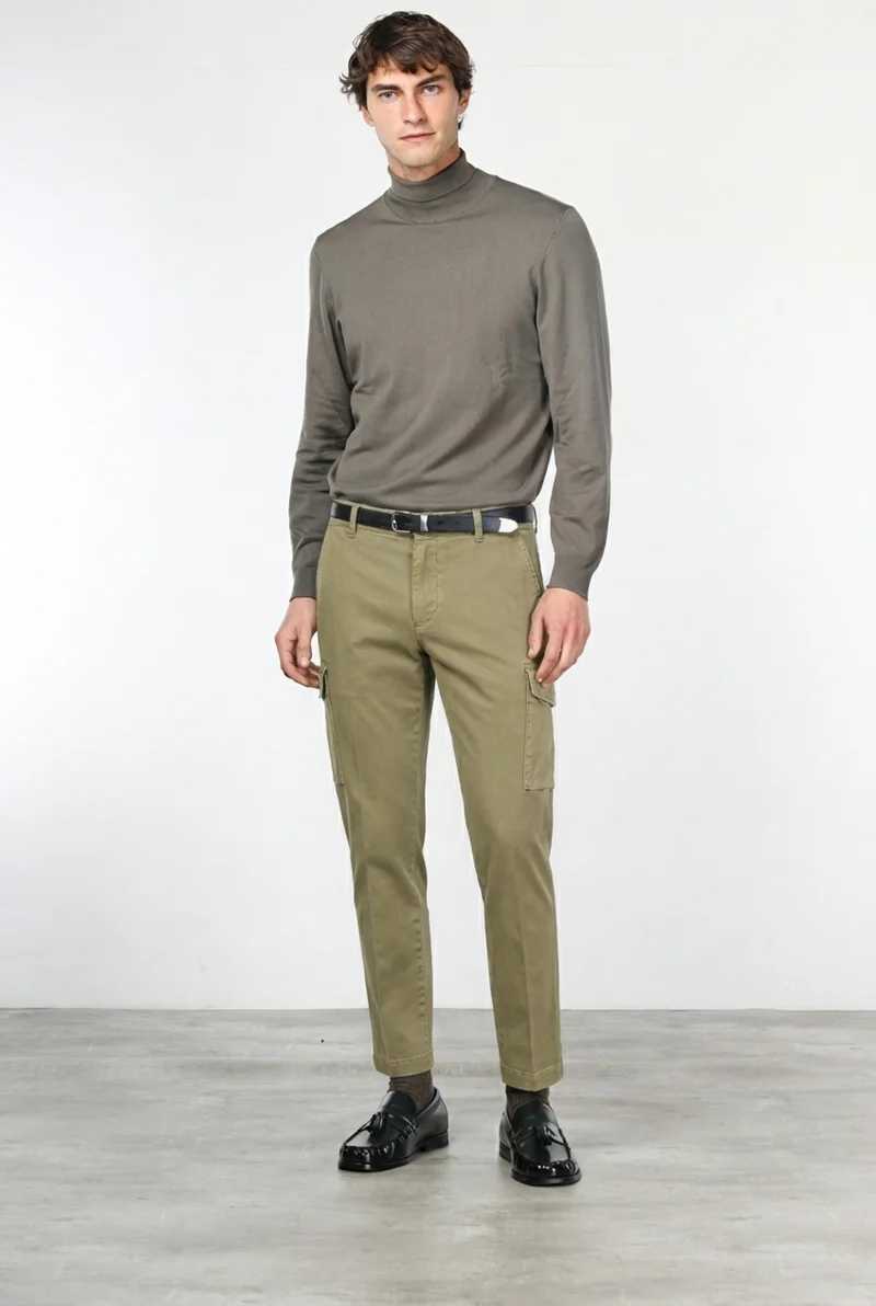 Chile pantalon cargo homme en gabardine stretch, extra slim fit ①