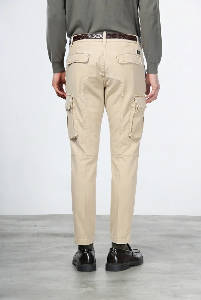 Chile pantalon cargo homme en gabardine stretch, extra slim fit ①
