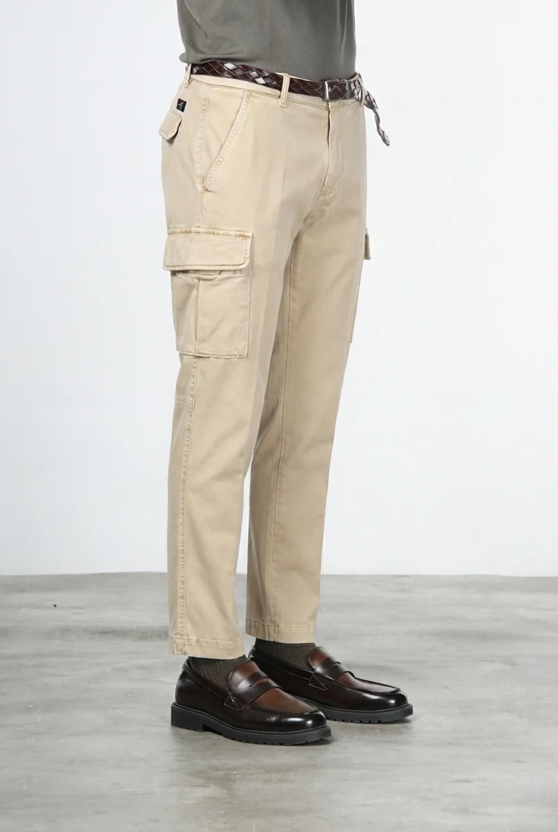 Chile pantalon cargo homme en gabardine stretch, extra slim fit ①