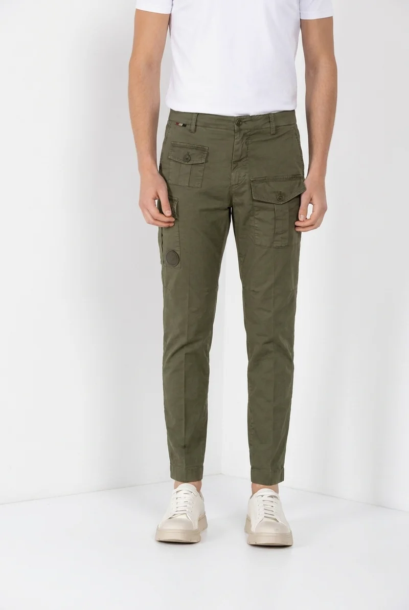 George Coolpocket pantalon cargo homme en twill léger stretch Logo Edition carrot fit ①