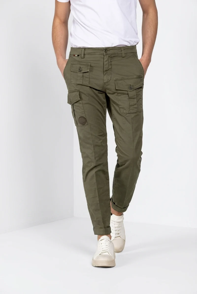 George Coolpocket pantalon cargo homme en twill léger stretch Logo Edition carrot fit ①
