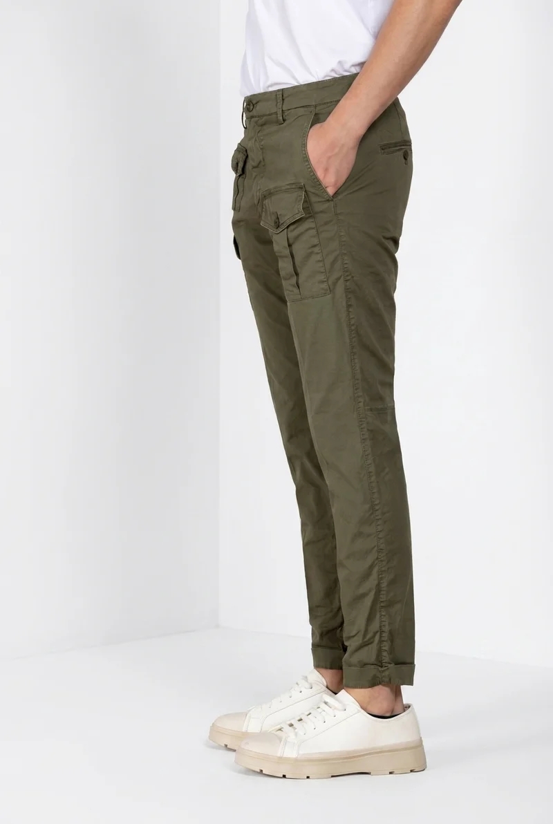 George Coolpocket pantalon cargo homme en twill léger stretch Logo Edition carrot fit ①