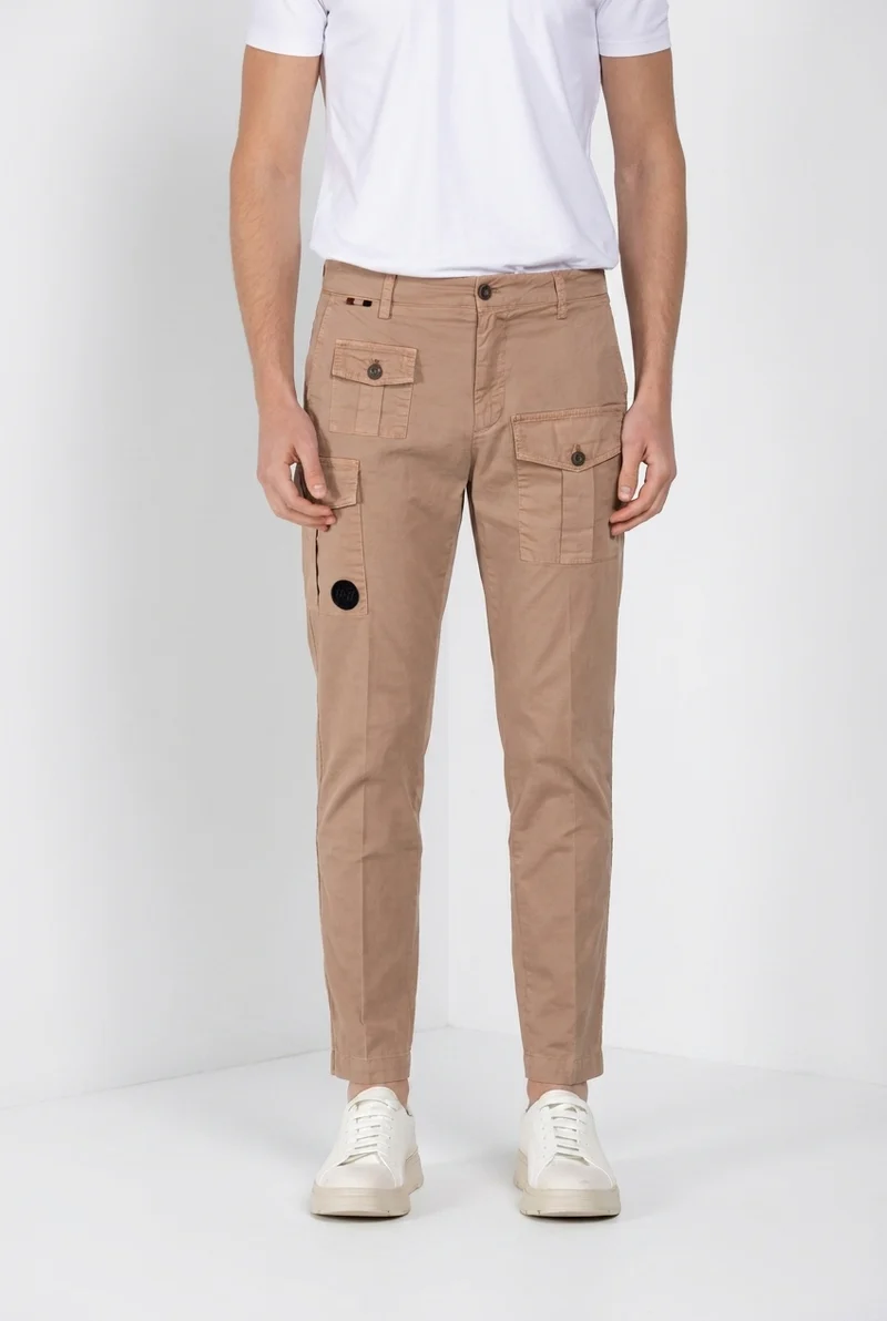 George Coolpocket pantalon cargo homme en twill léger stretch Logo Edition carrot fit ①
