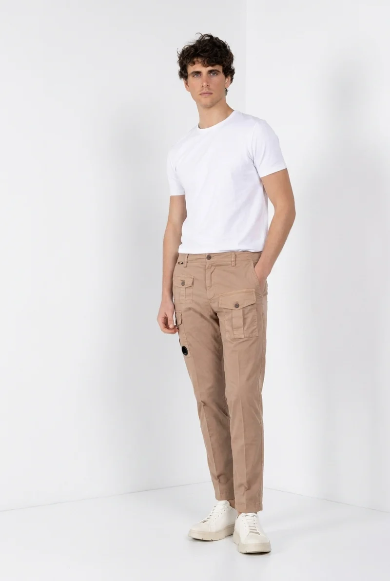 George Coolpocket pantalon cargo homme en twill léger stretch Logo Edition carrot fit ①