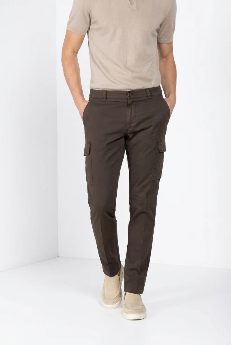 Chile pantalon cargo homme en satin stretch extra slim fit ①