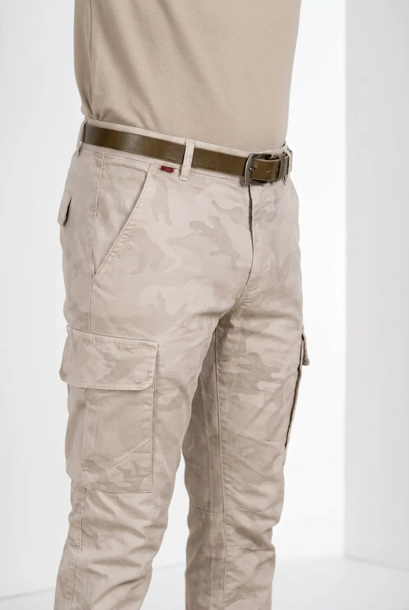 Chile pantalon cargo homme en twill imprimé camouflage extra slim fit ①