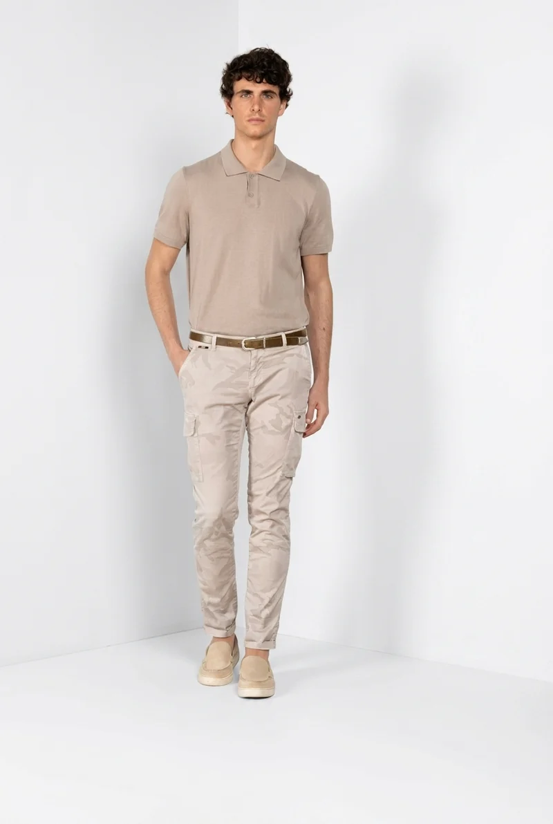 Chile pantalon cargo homme en twill imprimé camouflage extra slim fit ①