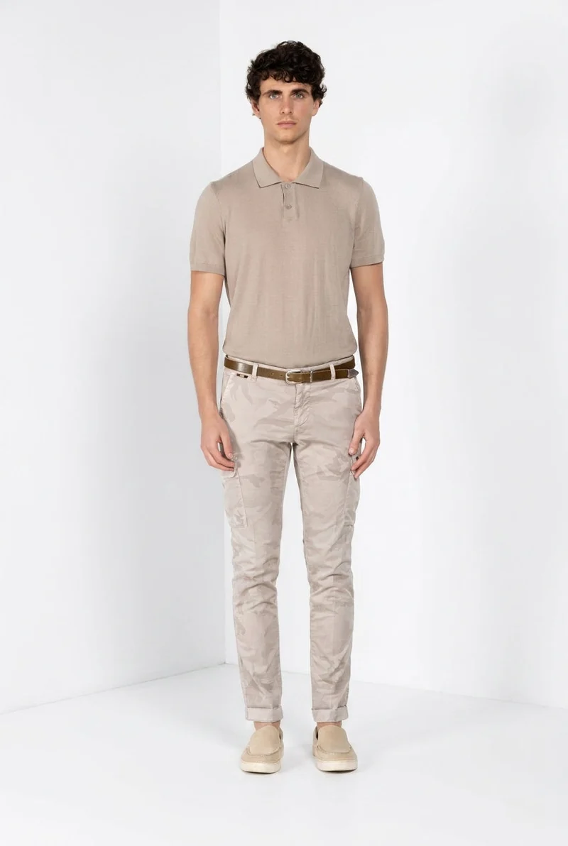 Chile pantalon cargo homme en twill imprimé camouflage extra slim fit ①