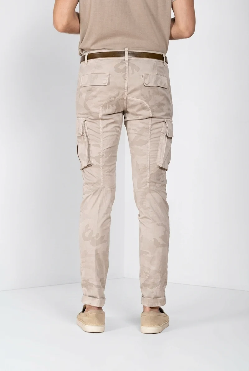 Chile pantalon cargo homme en twill imprimé camouflage extra slim fit ①