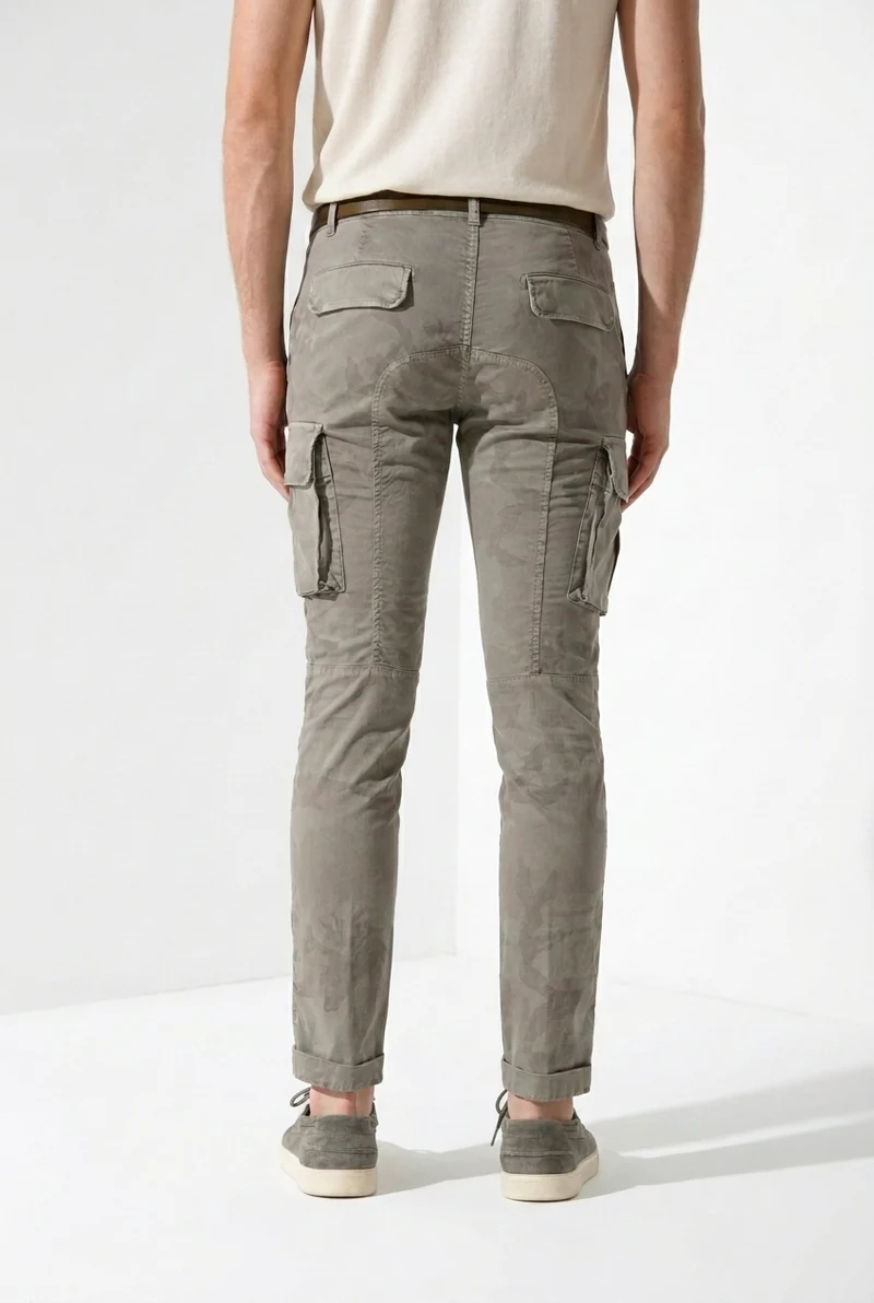 Chile pantalon cargo homme en twill imprimé camouflage extra slim fit ①