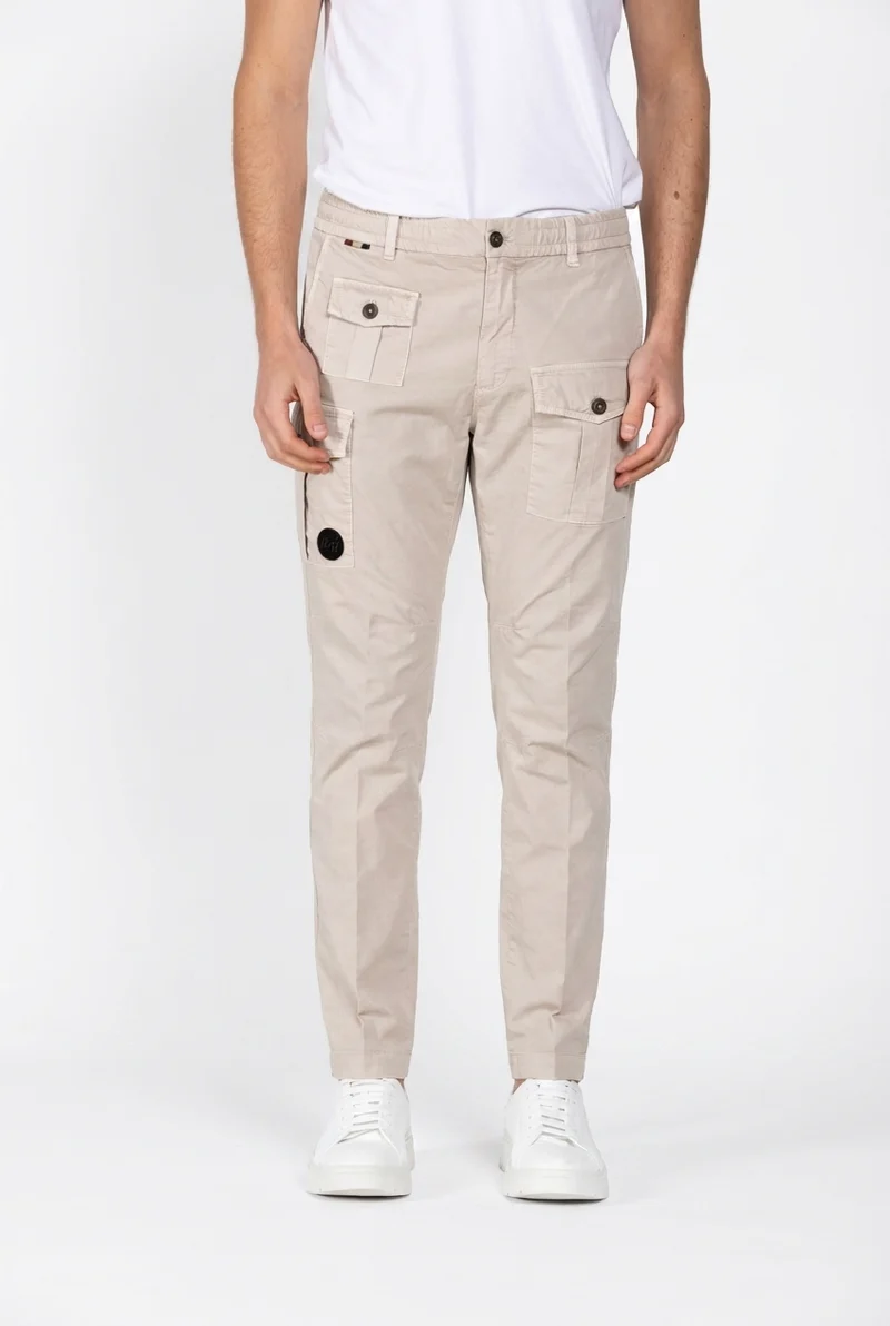 George Coolpocket pantalon cargo jogger homme en gabardine stretch Logo Edition carrot fit ①