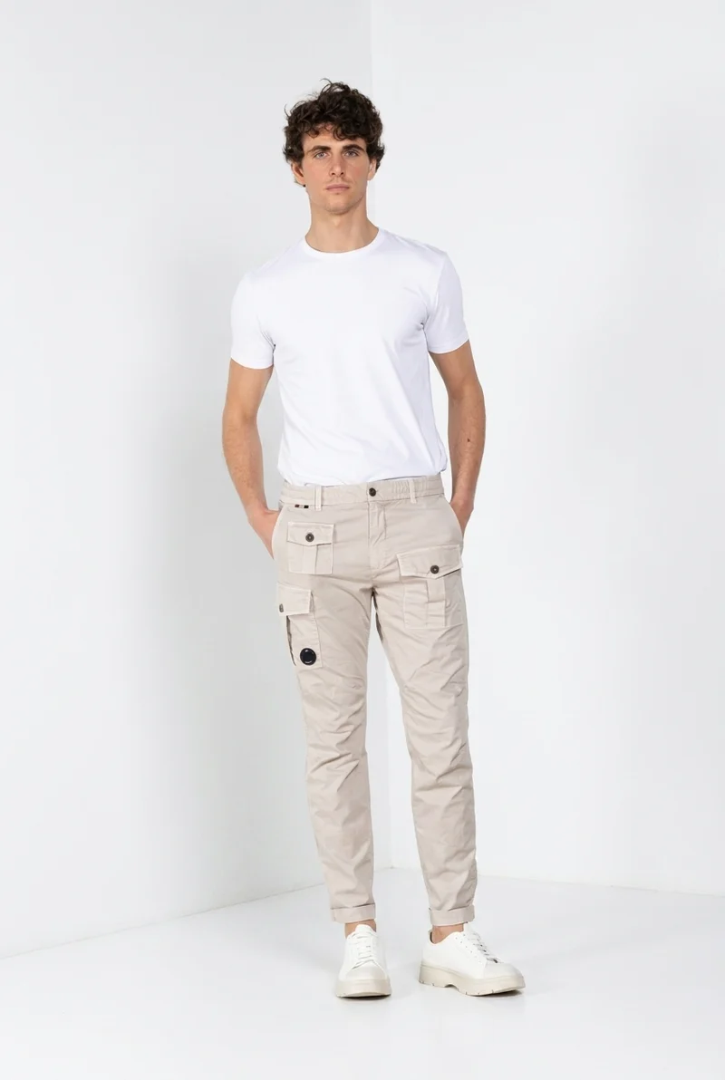 George Coolpocket pantalon cargo jogger homme en gabardine stretch Logo Edition carrot fit ①