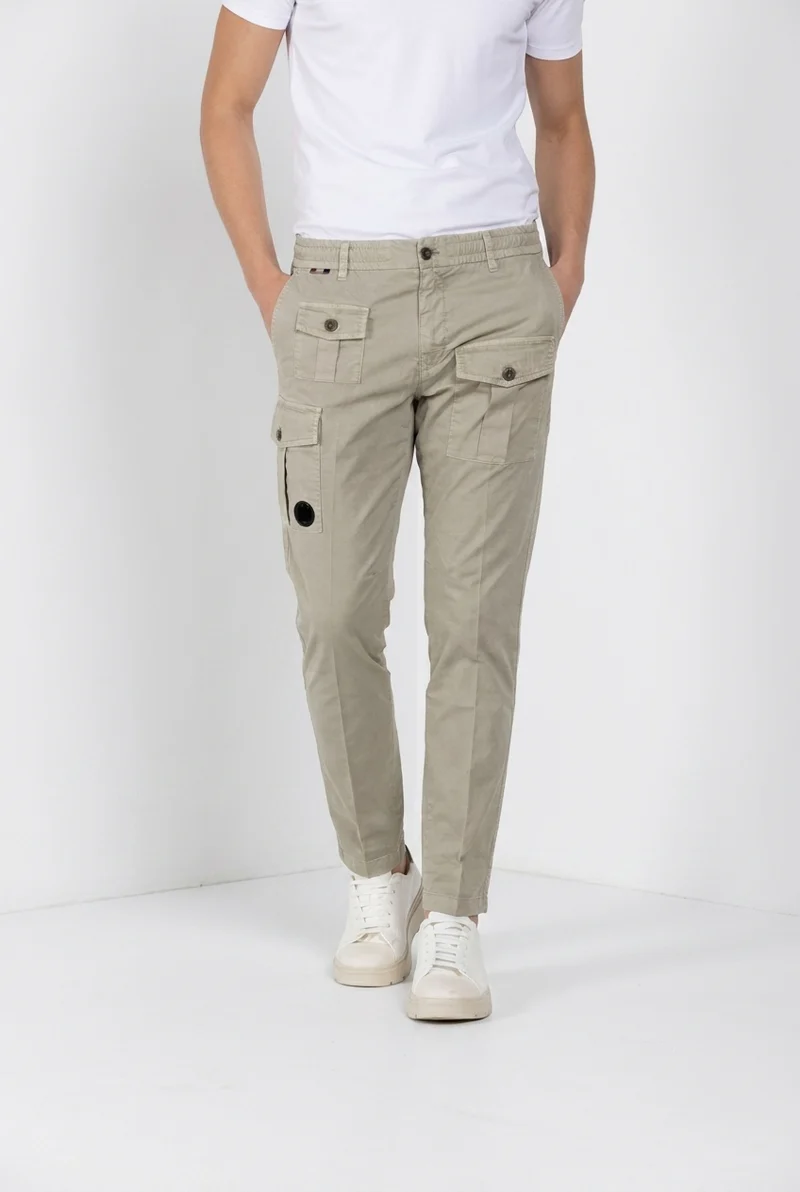 George Coolpocket pantalon cargo jogger homme en gabardine stretch Logo Edition carrot fit ①