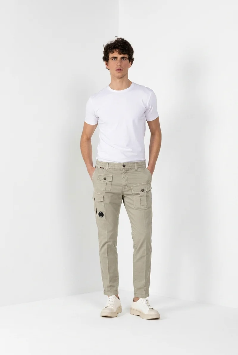 George Coolpocket pantalon cargo jogger homme en gabardine stretch Logo Edition carrot fit ①