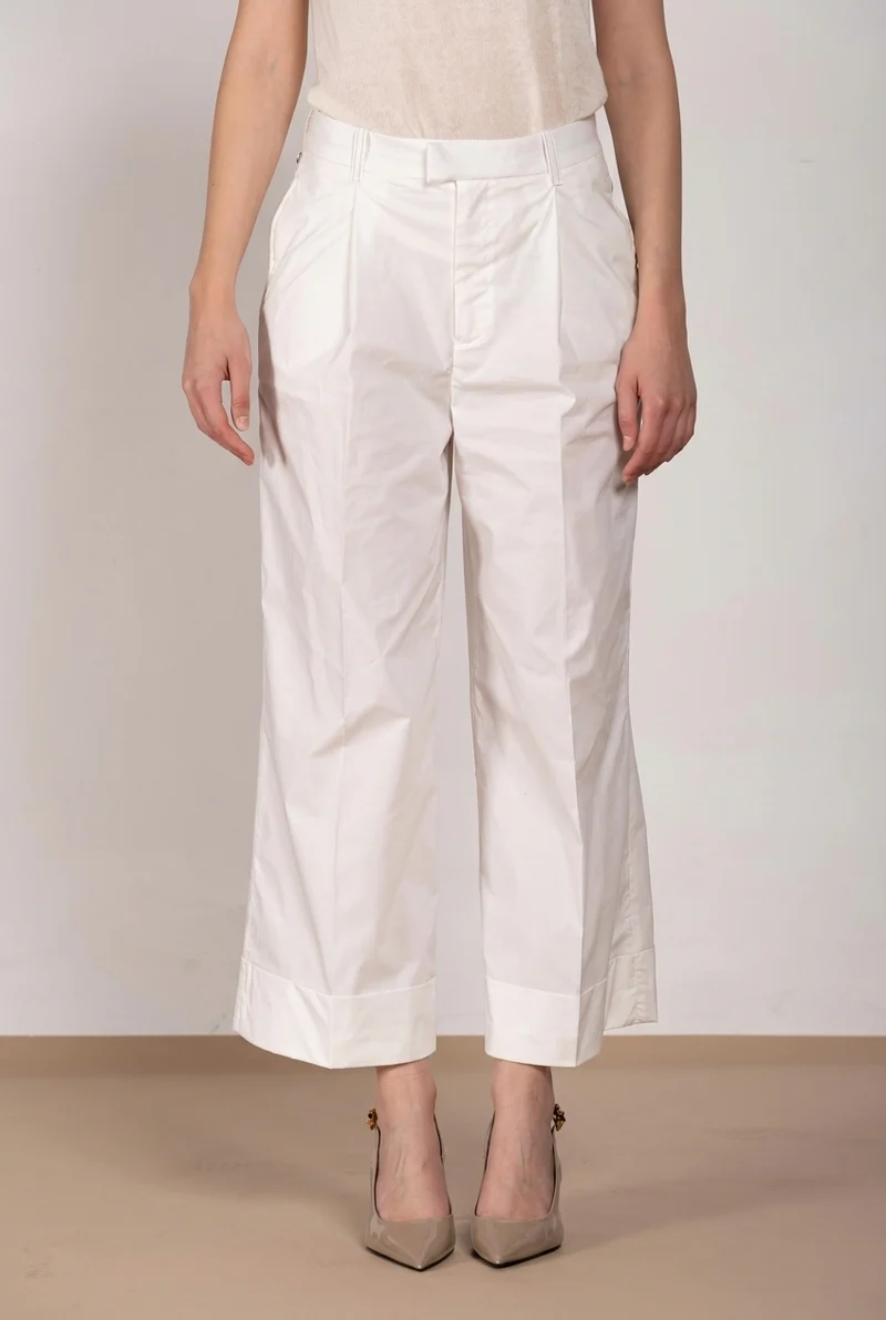 New York Wide pantalon chino femme en toile de parachute wide leg