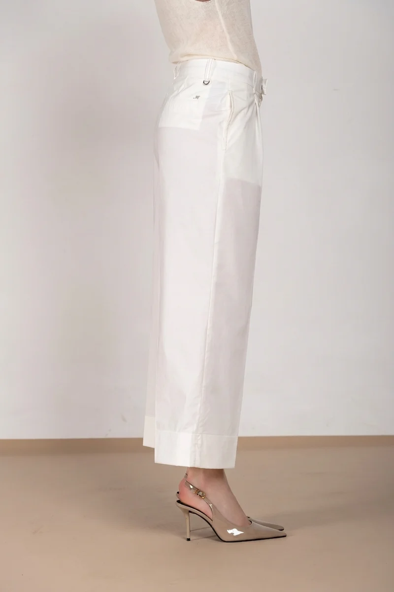 New York Wide pantalon chino femme en toile de parachute wide leg