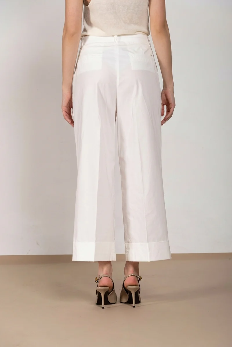 New York Wide pantalon chino femme en toile de parachute wide leg