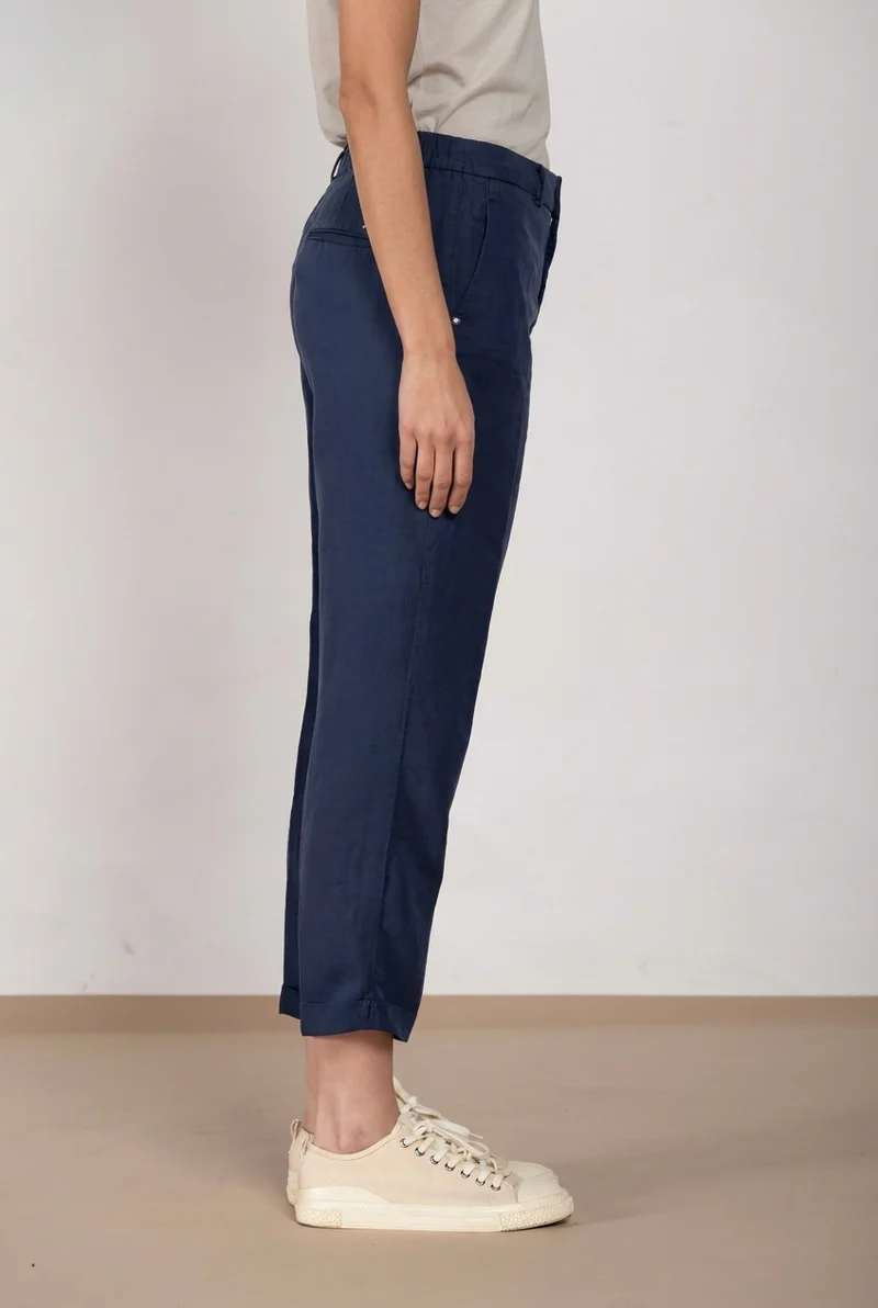 Linda Summer pantalon chino femme en canvas relaxed fit