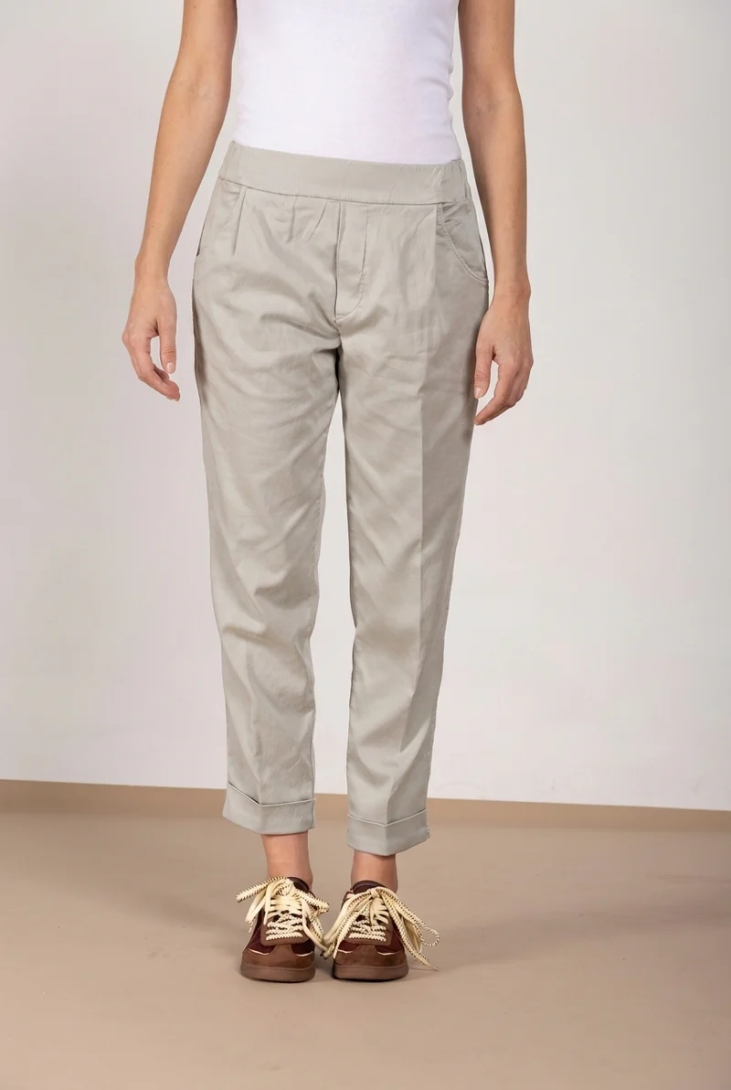 Easy Jogger pantalon chino femme en molleton stretch relaxed fit