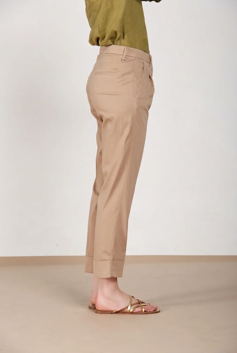 New York Carrot Sartoriale 1 Pince pantalon chino femme en satin de coton et soie carrot fit