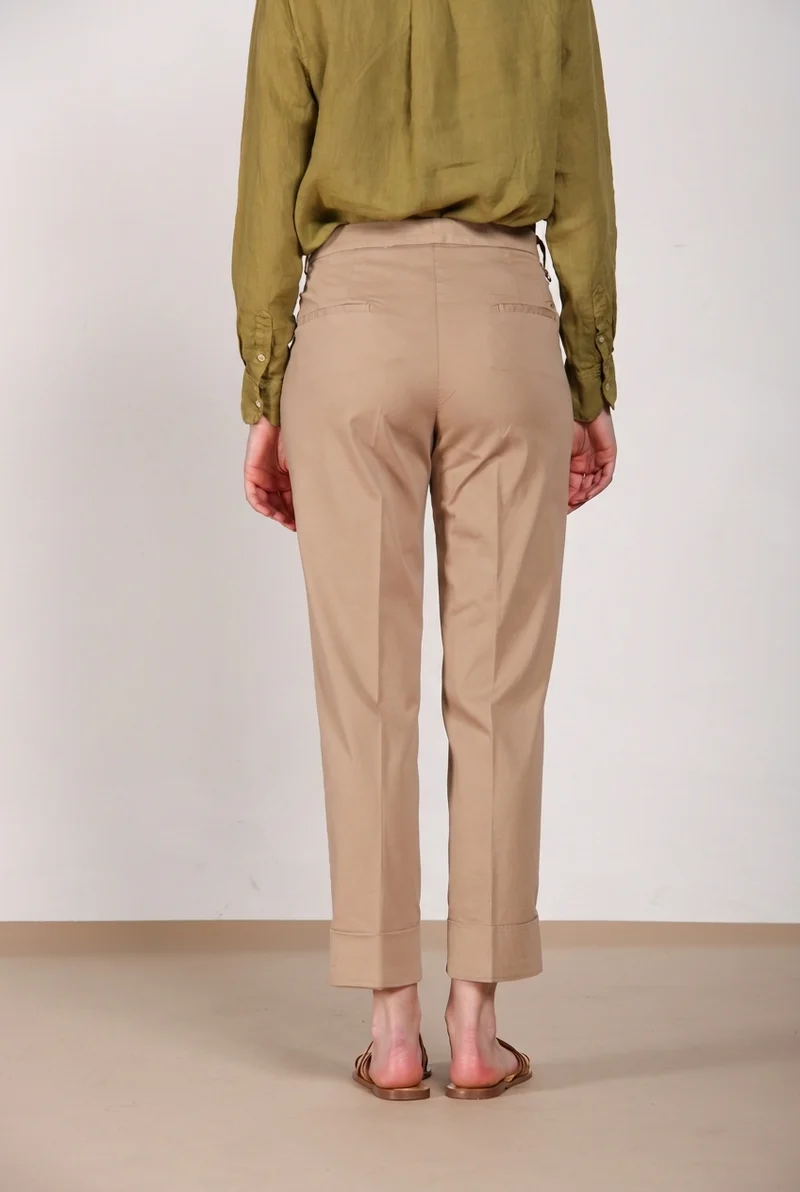 New York Carrot Sartoriale 1 Pince pantalon chino femme en satin de coton et soie carrot fit