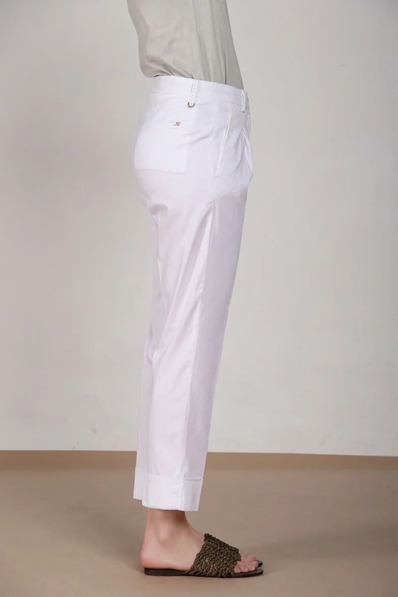 New York Carrot Sartoriale 1 Pince pantalon chino femme en satin de coton et soie carrot fit