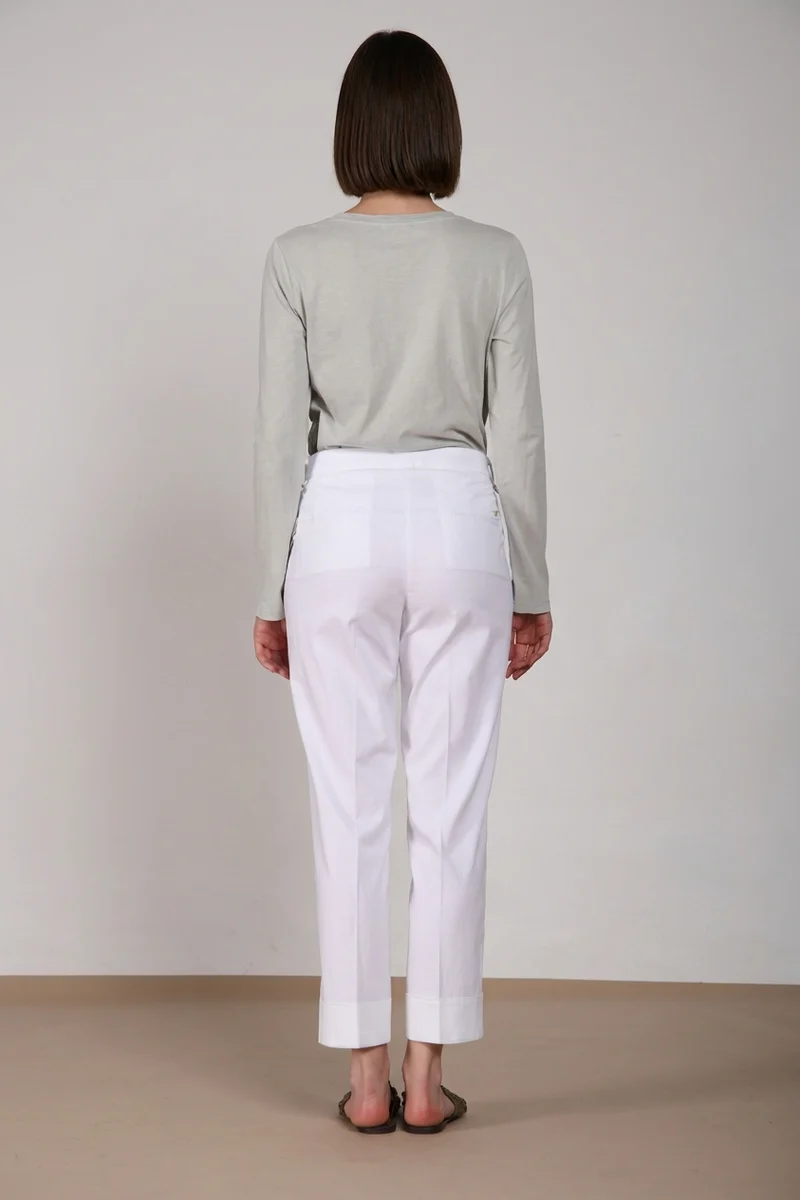New York Carrot Sartoriale 1 Pince pantalon chino femme en satin de coton et soie carrot fit