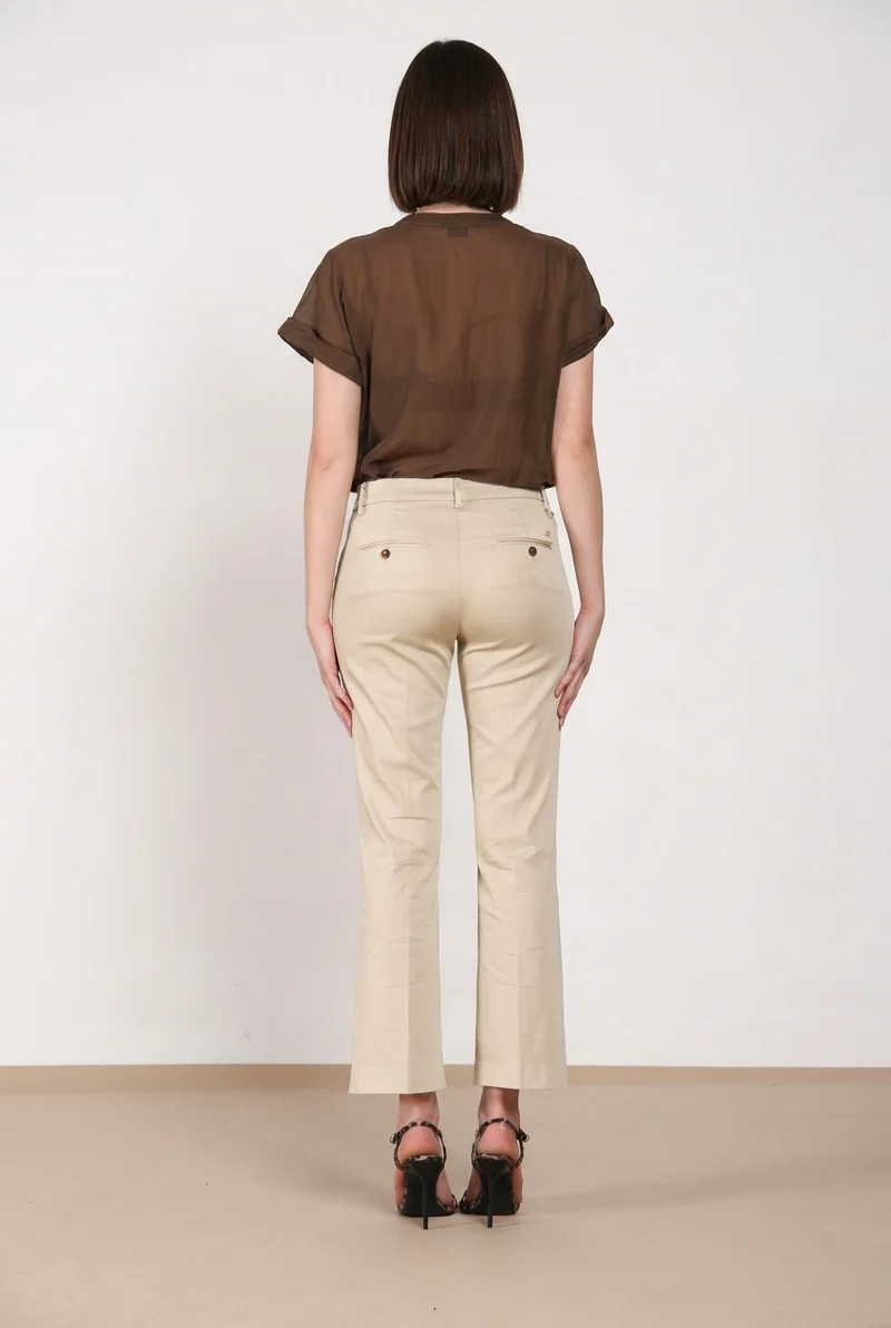 New York Trumpet pantalon chino femme en satin stretch slim fit