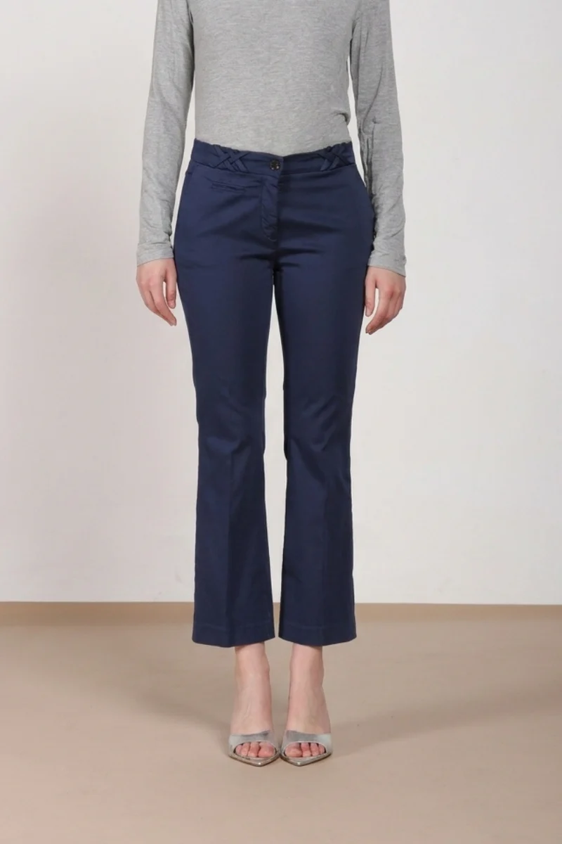 New York Trumpet pantalon chino femme en satin stretch slim fit