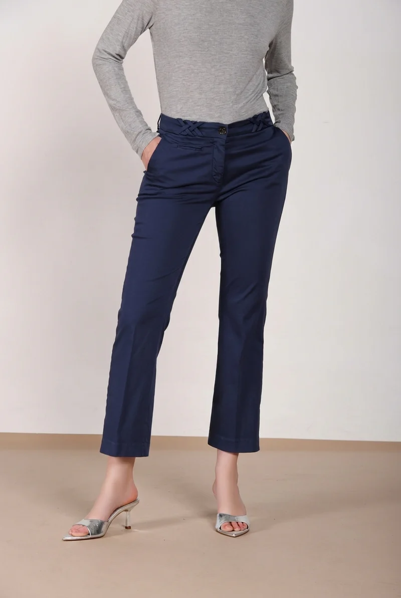 New York Trumpet pantalon chino femme en satin stretch slim fit